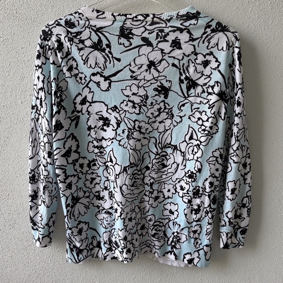 Loft Cotton Floral Size L Button Up Cardigan Office School Teach Career - Picture 3 of 13